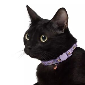 Whisker City Purple Exclusive Butterfly Print Easy Release Adult Cat Collar NWT